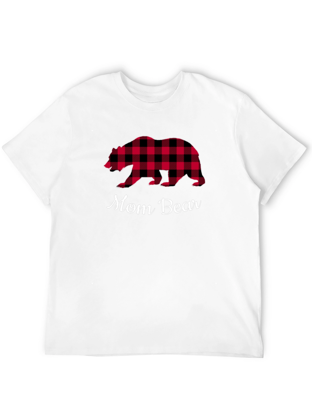 Mom Bear Plaid Graphic T-Shirt