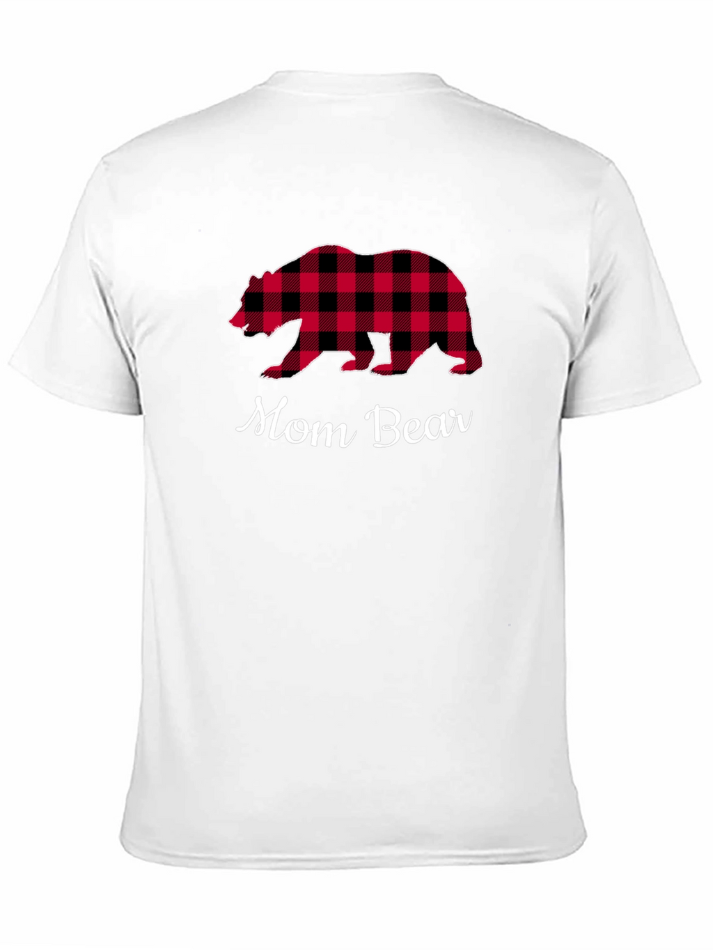 Mom Bear Plaid Graphic T-Shirt