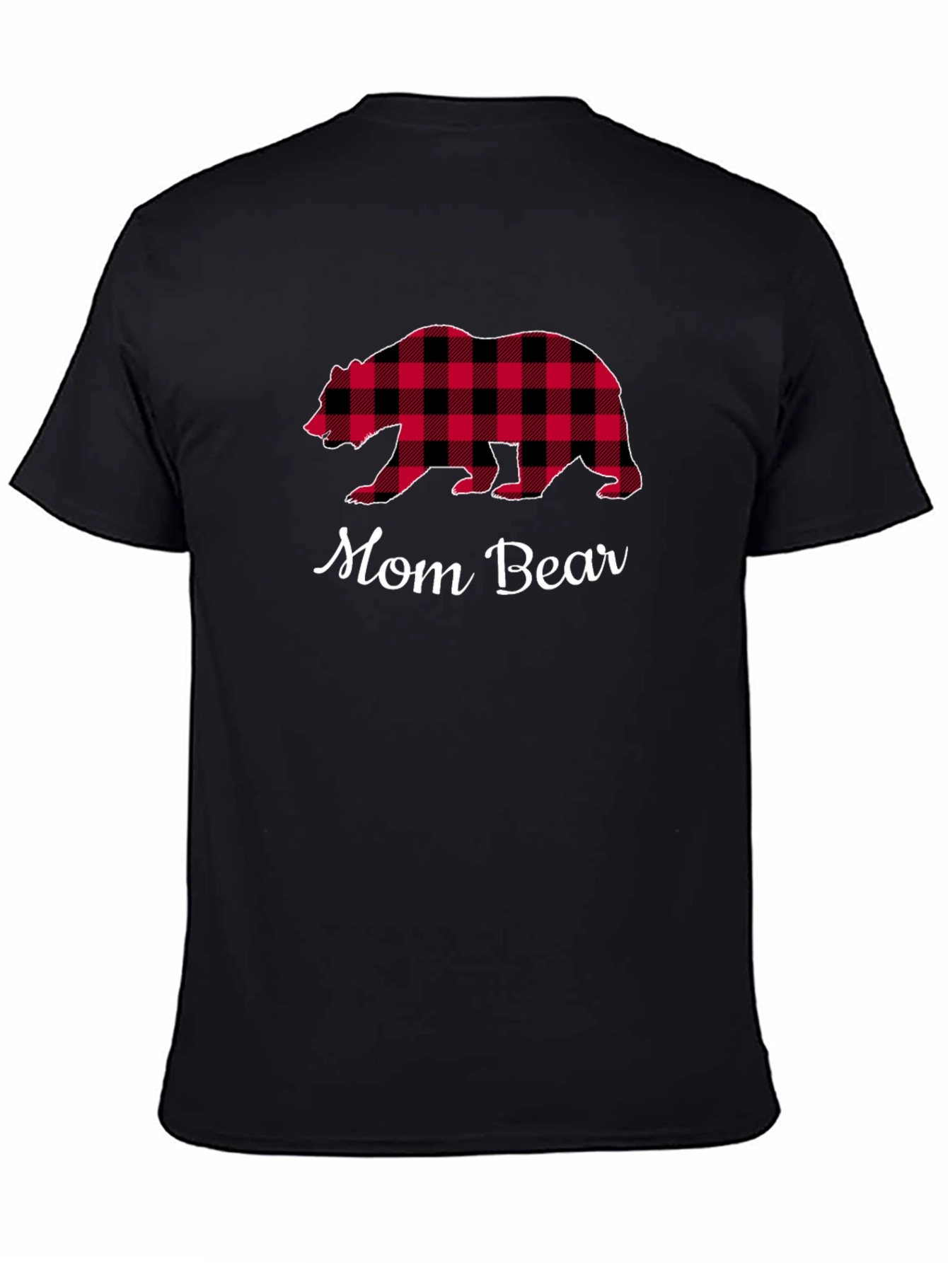 Mom Bear Plaid Graphic T-Shirt