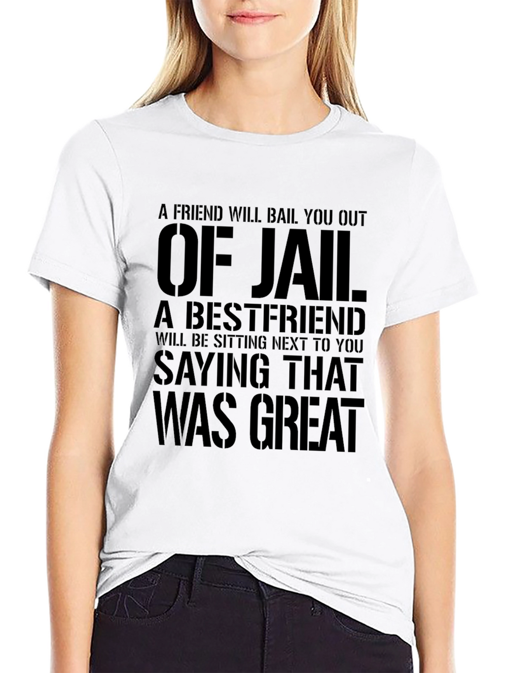 Bestfriend Jail T-Shirt: Funny Mens Graphic Tee