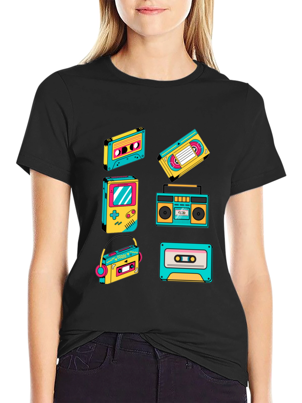 Retro 80s/90s Cassette & Game T-Shirt