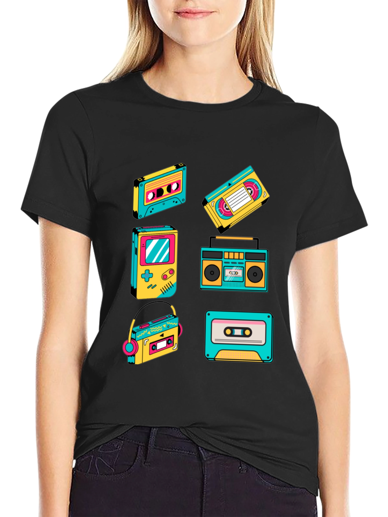 Retro 80s/90s Cassette & Game T-Shirt