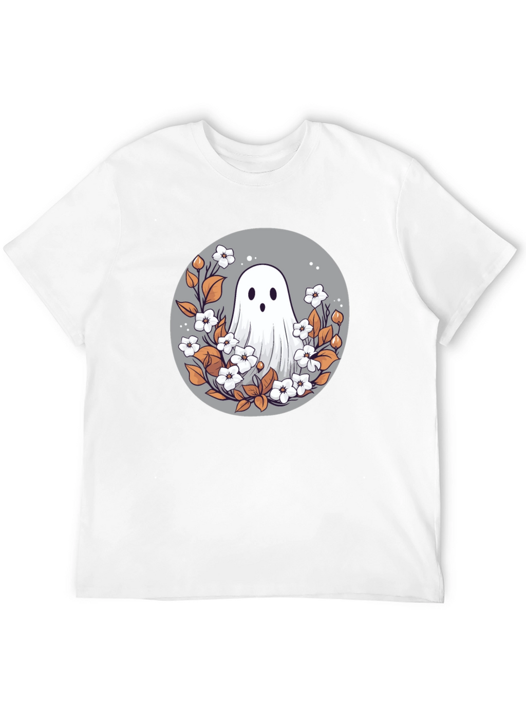 Ghostly Floral T-Shirt - Spooky Cute Design