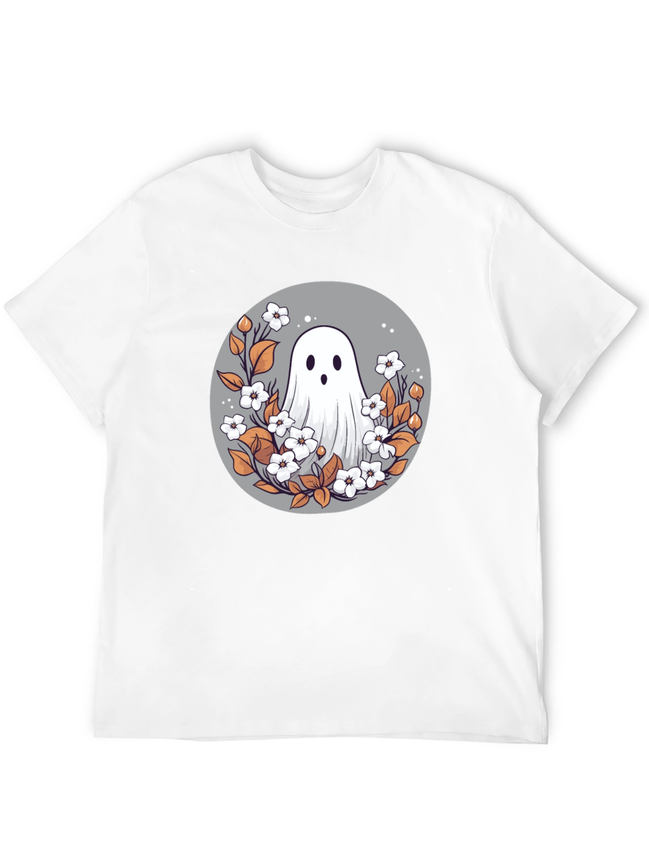 Ghostly Floral T-Shirt - Spooky Cute Design