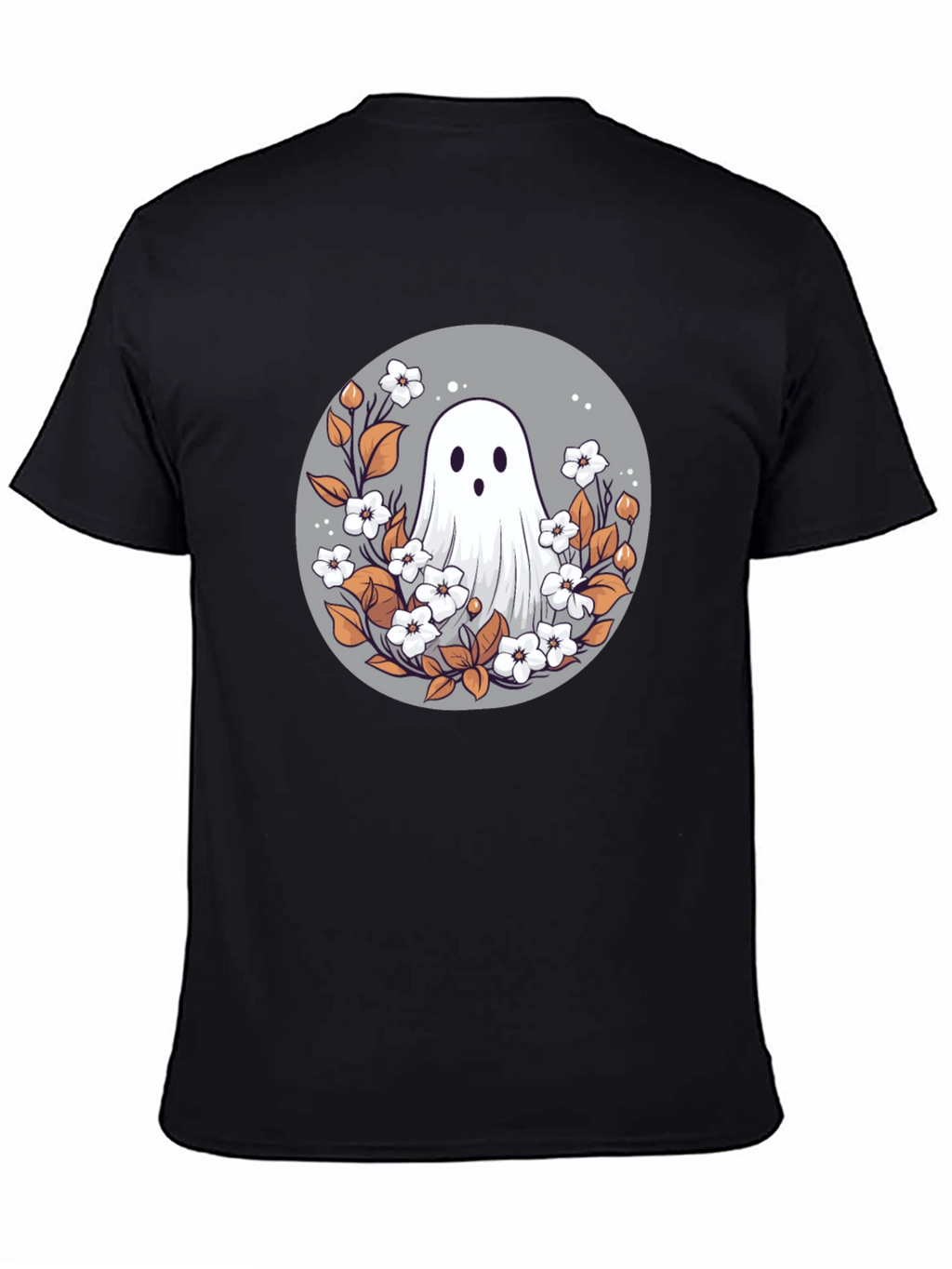 Ghostly Floral T-Shirt - Spooky Cute Design