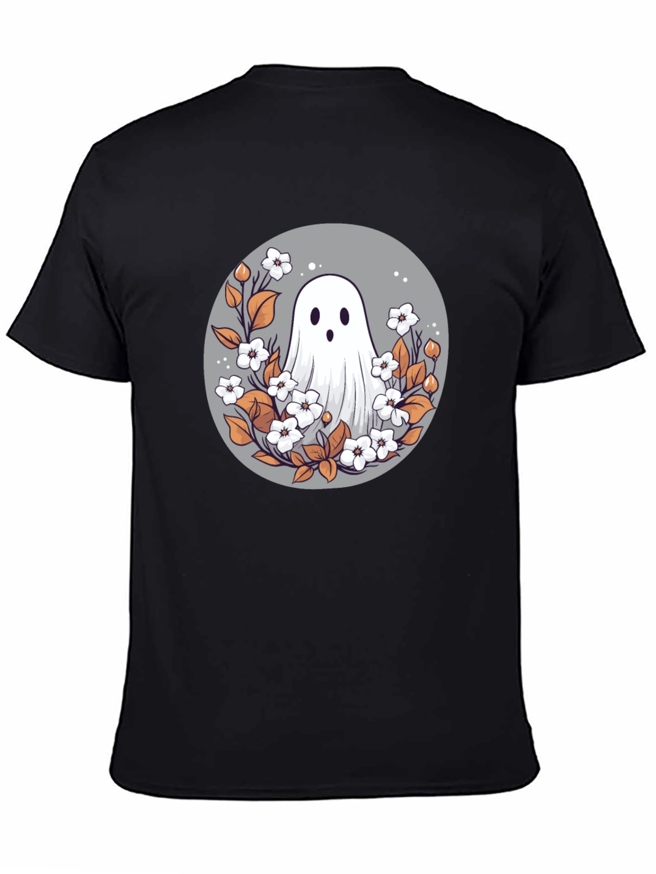 Ghostly Floral T-Shirt - Spooky Cute Design