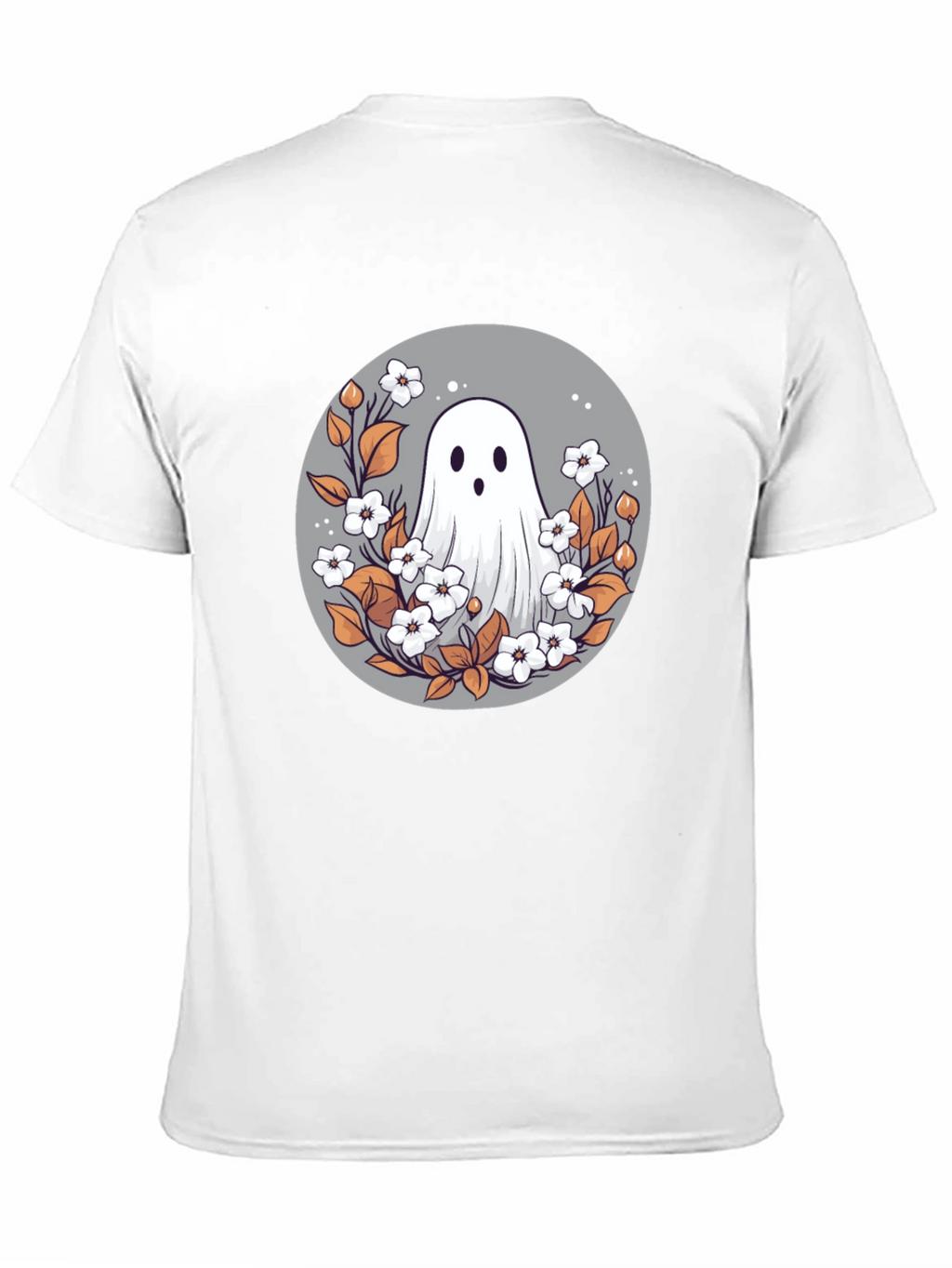 Ghostly Floral T-Shirt - Spooky Cute Design