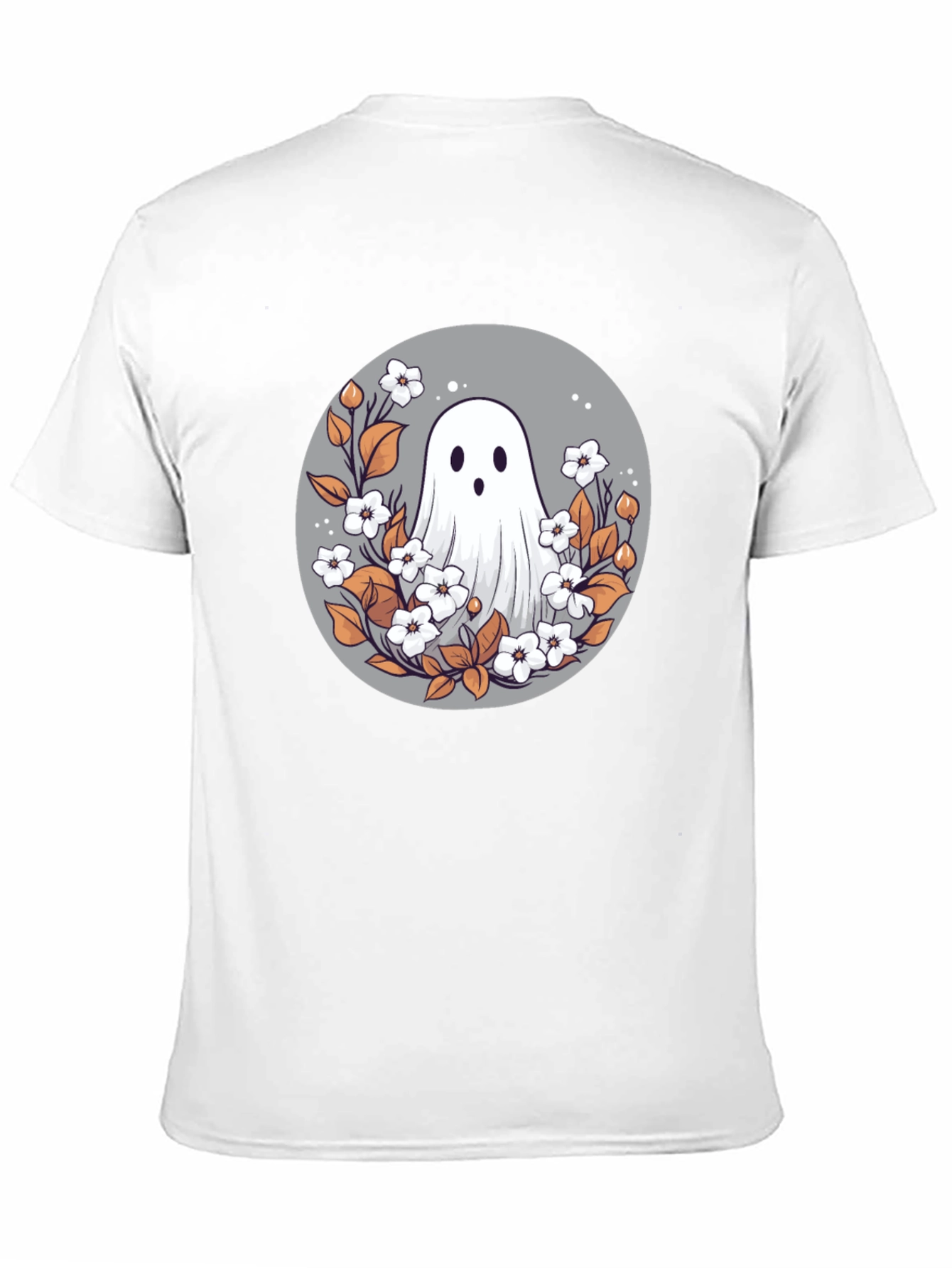 Ghostly Floral T-Shirt - Spooky Cute Design