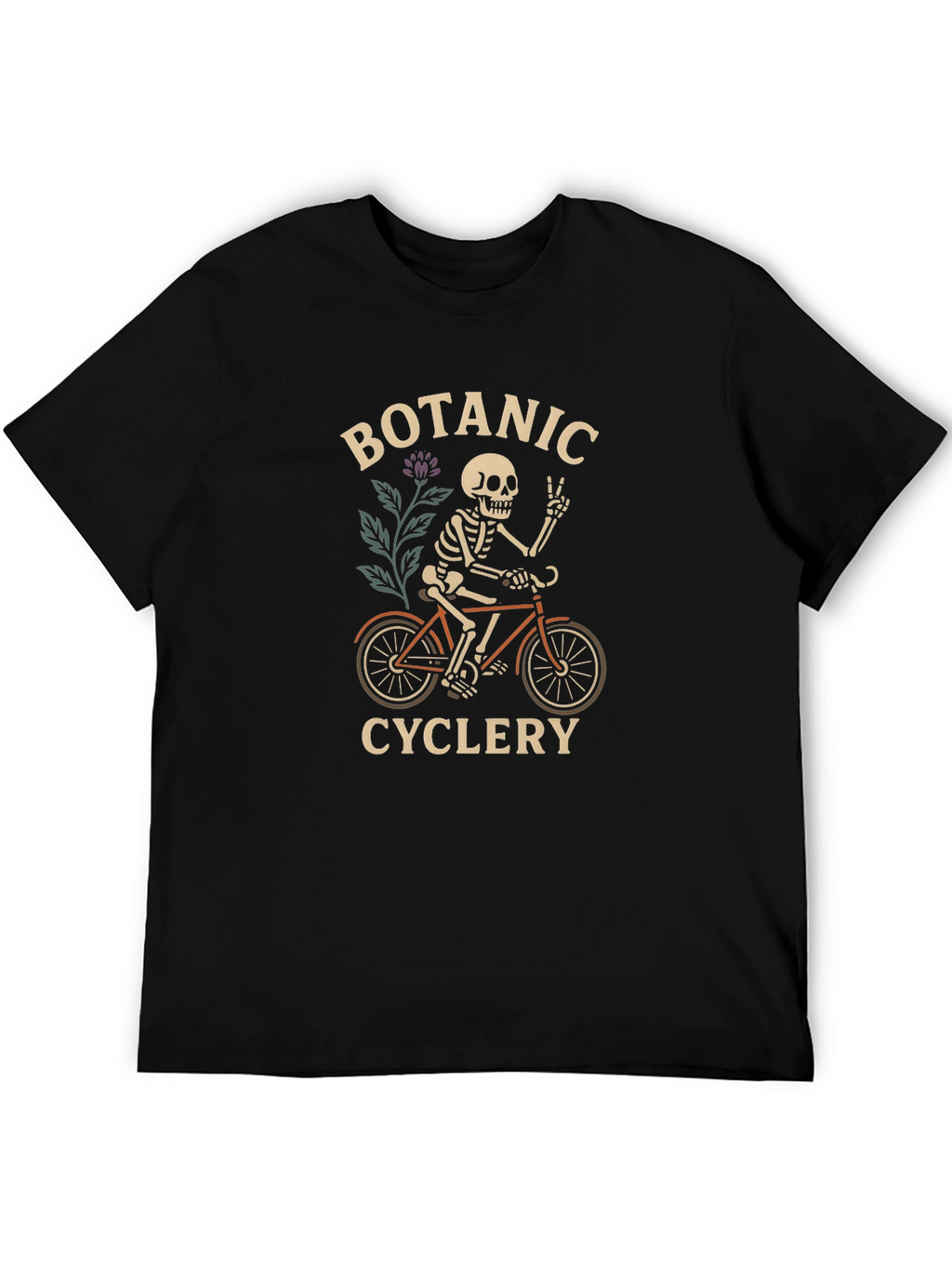 Botanic Cyclery Skeleton Graphic T-Shirt