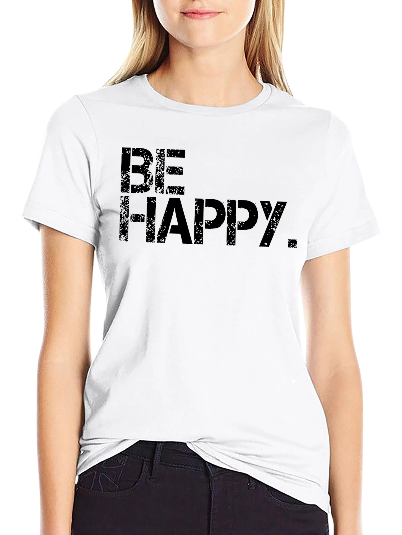 Be Happy Black T-Shirt | Positive Vibes
