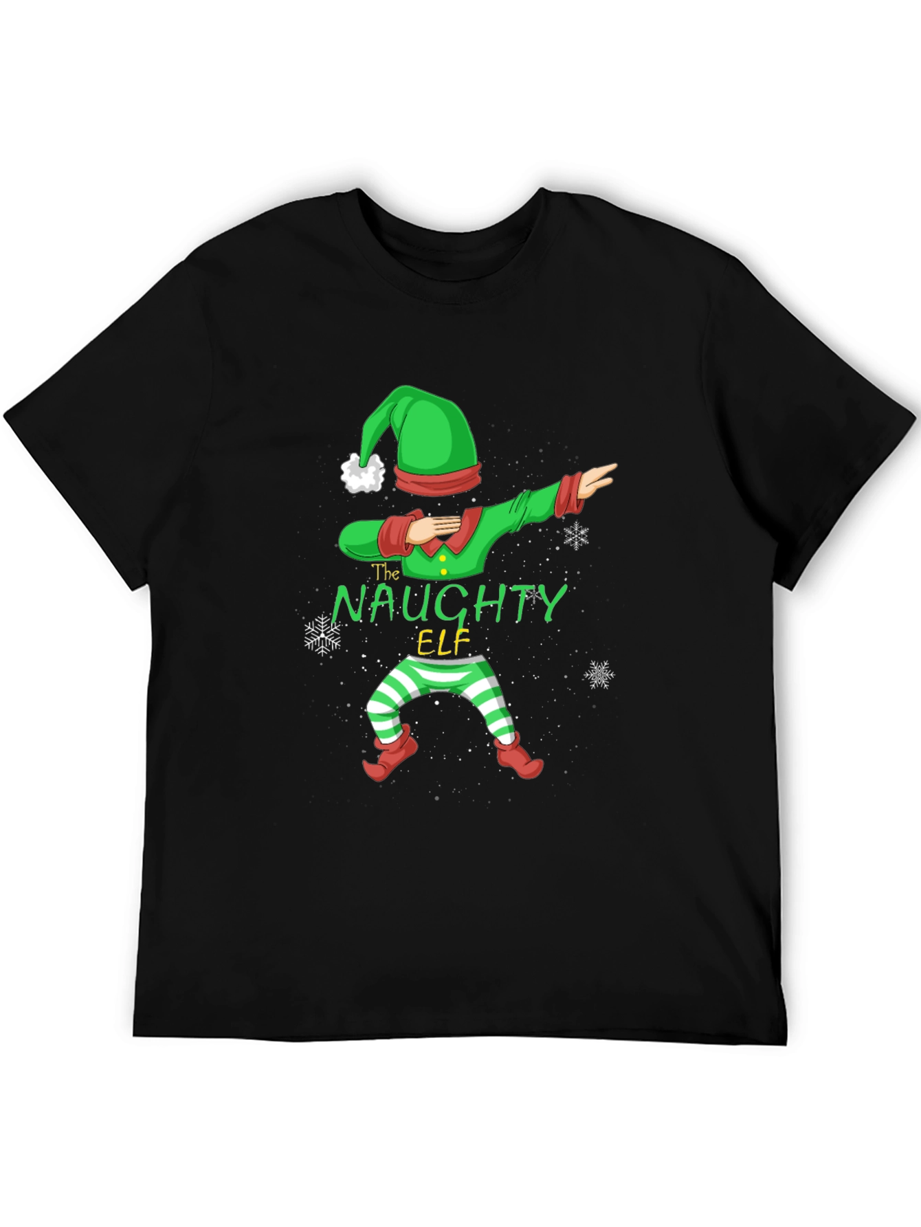 Naughty Elf Dabbing Christmas T-Shirt