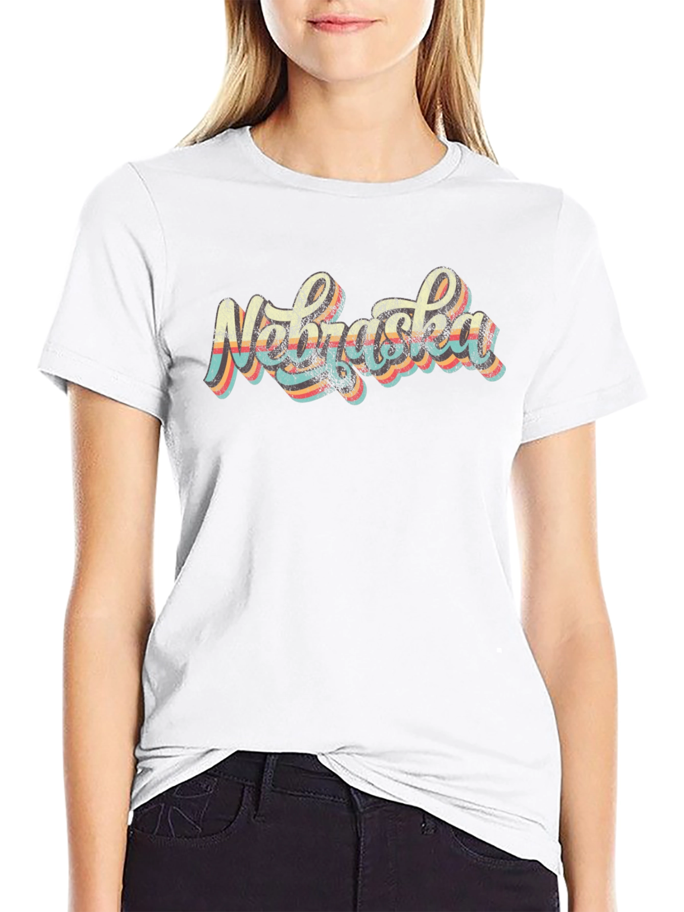 Retro Nebraska Graphic Tee - Black
