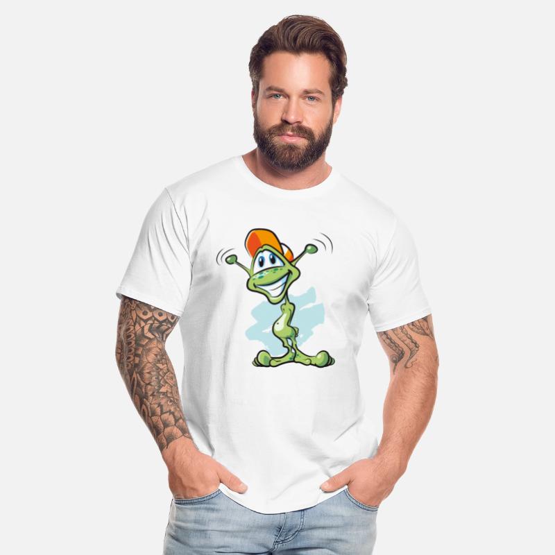Funny alien cartoon with artificial intelligence