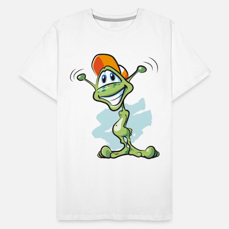 Funny alien cartoon with artificial intelligence