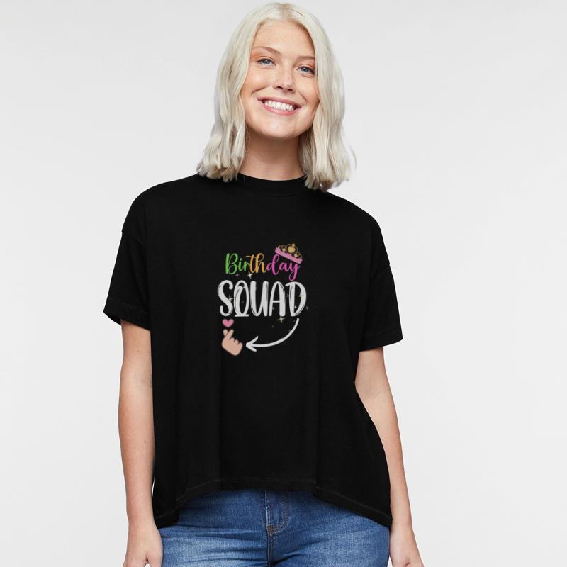 Funny Birthday Squad Party Queen Cute Women Girls