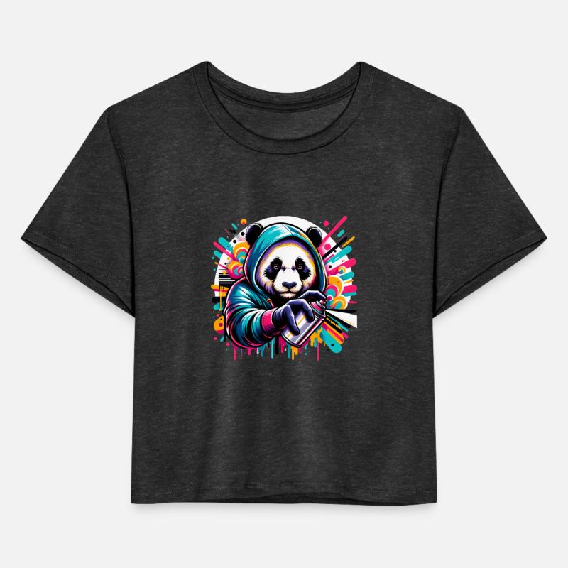 funny panda bear with graffiti and spray can