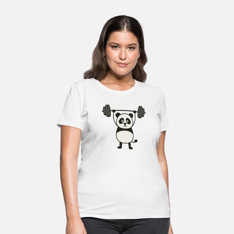 Funny panda dumbbells fitness workout bodybuilding