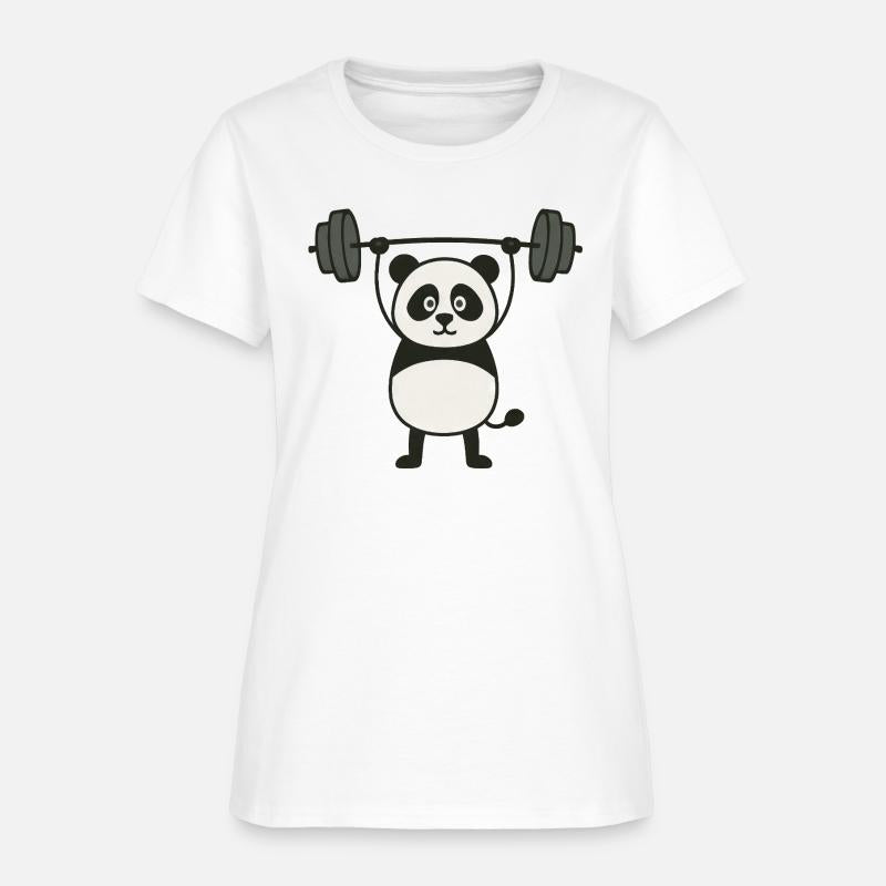 Funny panda dumbbells fitness workout bodybuilding