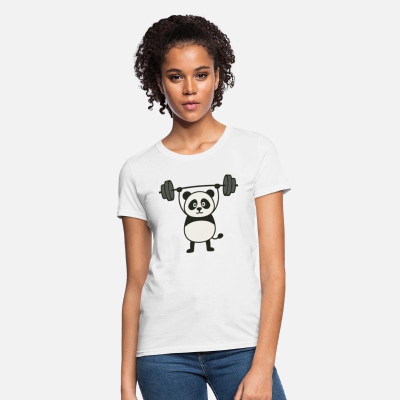 Funny panda dumbbells fitness workout bodybuilding