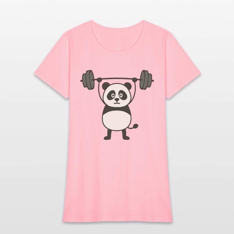 Funny panda dumbbells fitness workout bodybuilding
