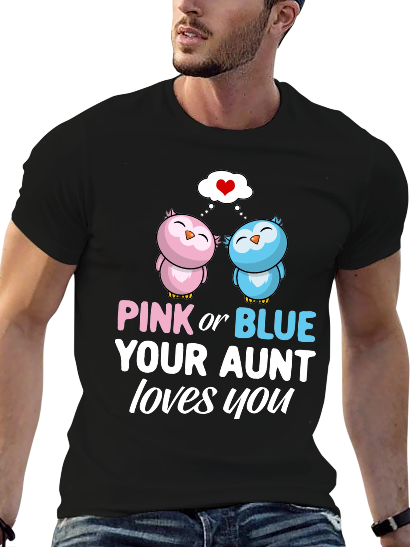 Pink or Blue Aunt Loves You Gender Reveal T-Shirt