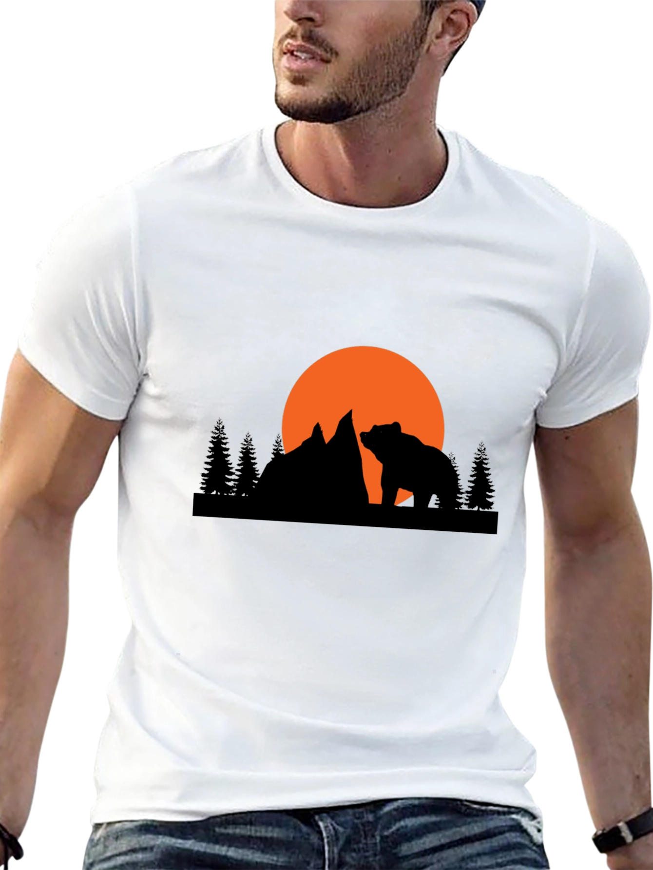 Bear Mountain Silhouette Graphic Tee - Black
