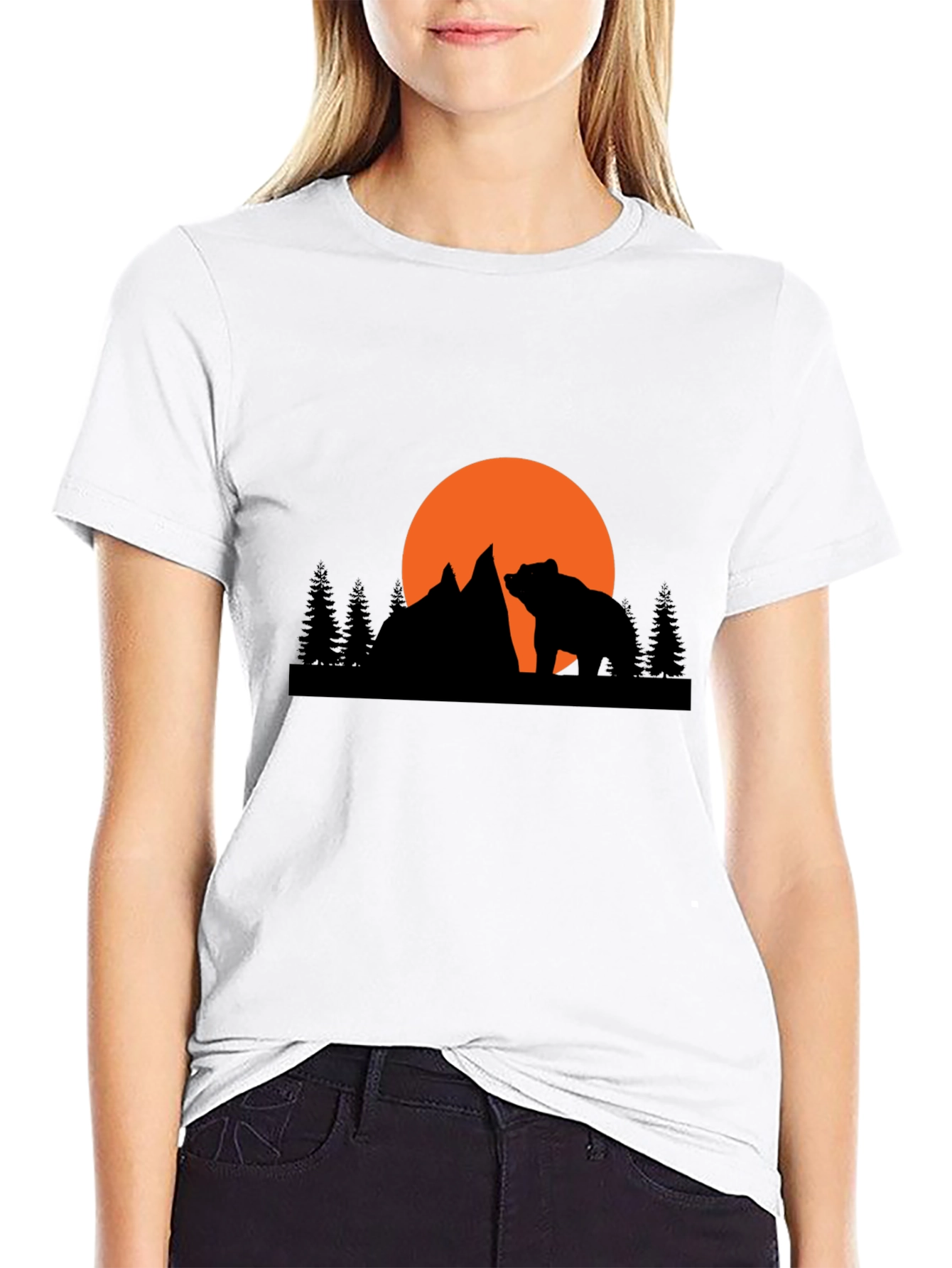 Bear Mountain Silhouette Graphic Tee - Black
