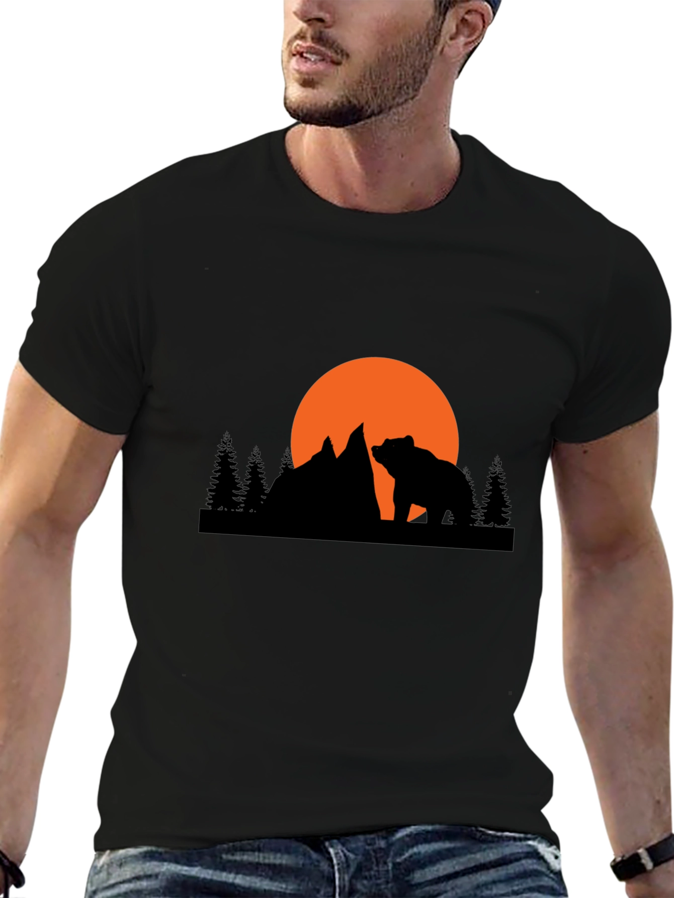 Bear Mountain Silhouette Graphic Tee - Black
