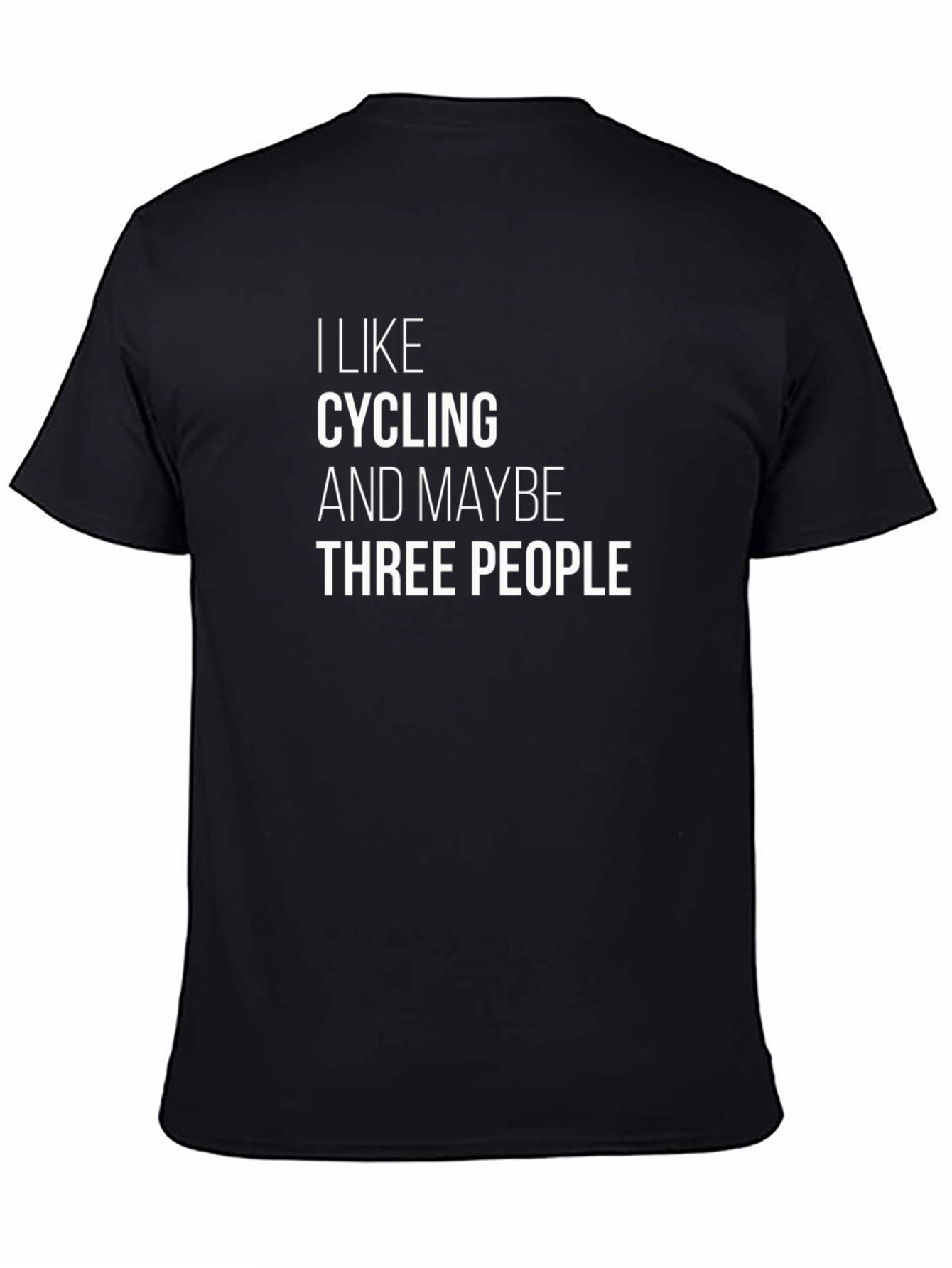 Cycling & Three People Graphic Tee - Black T-Shirt