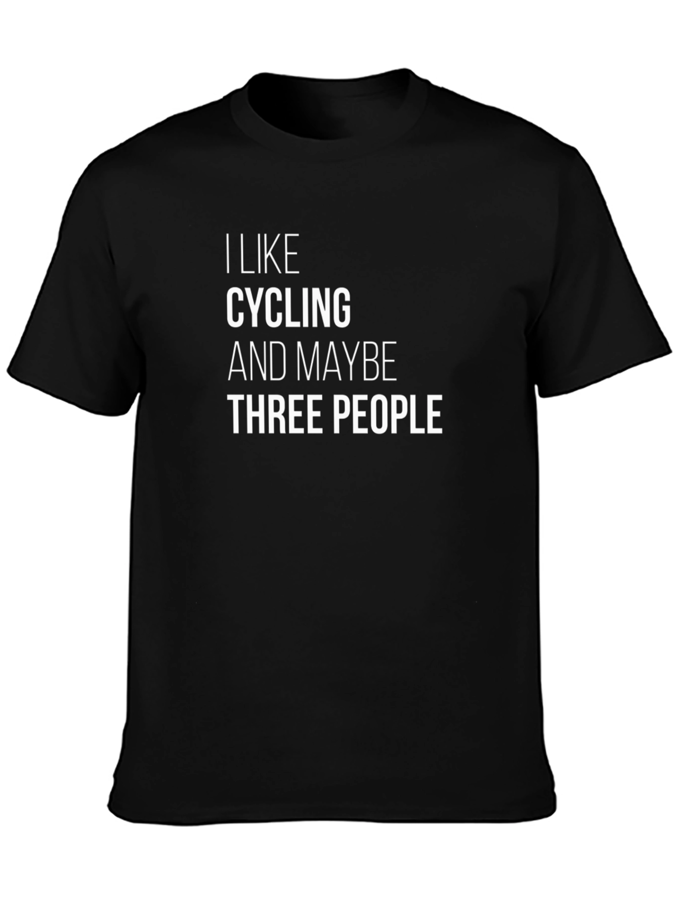 Cycling & Three People Graphic Tee - Black T-Shirt