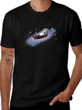 Otter Astronaut Relaxing in Space Graphic Tee