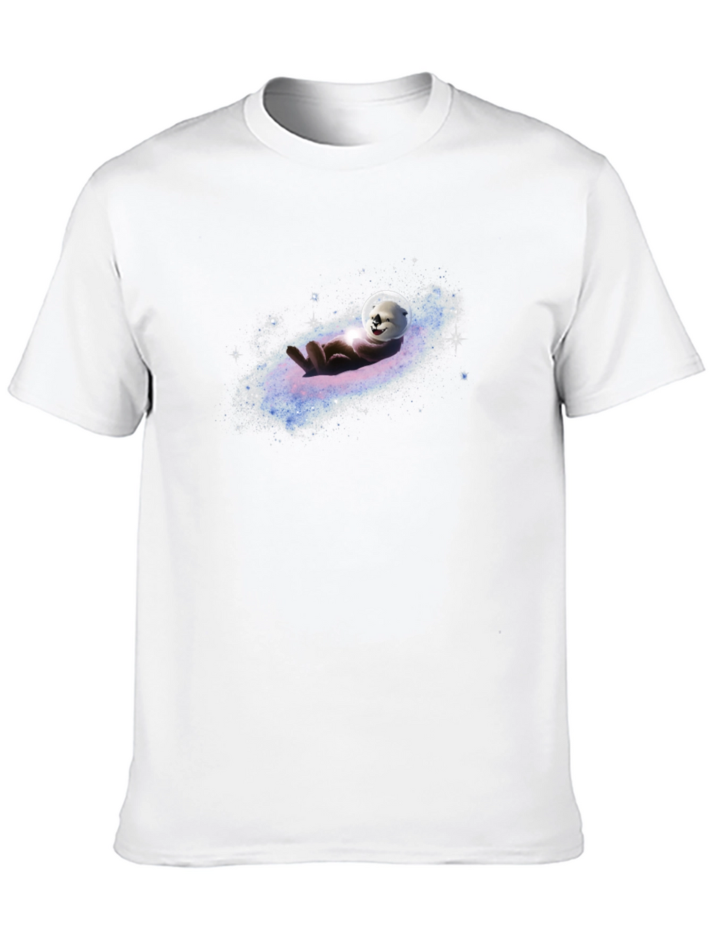 Otter Astronaut Relaxing in Space Graphic Tee