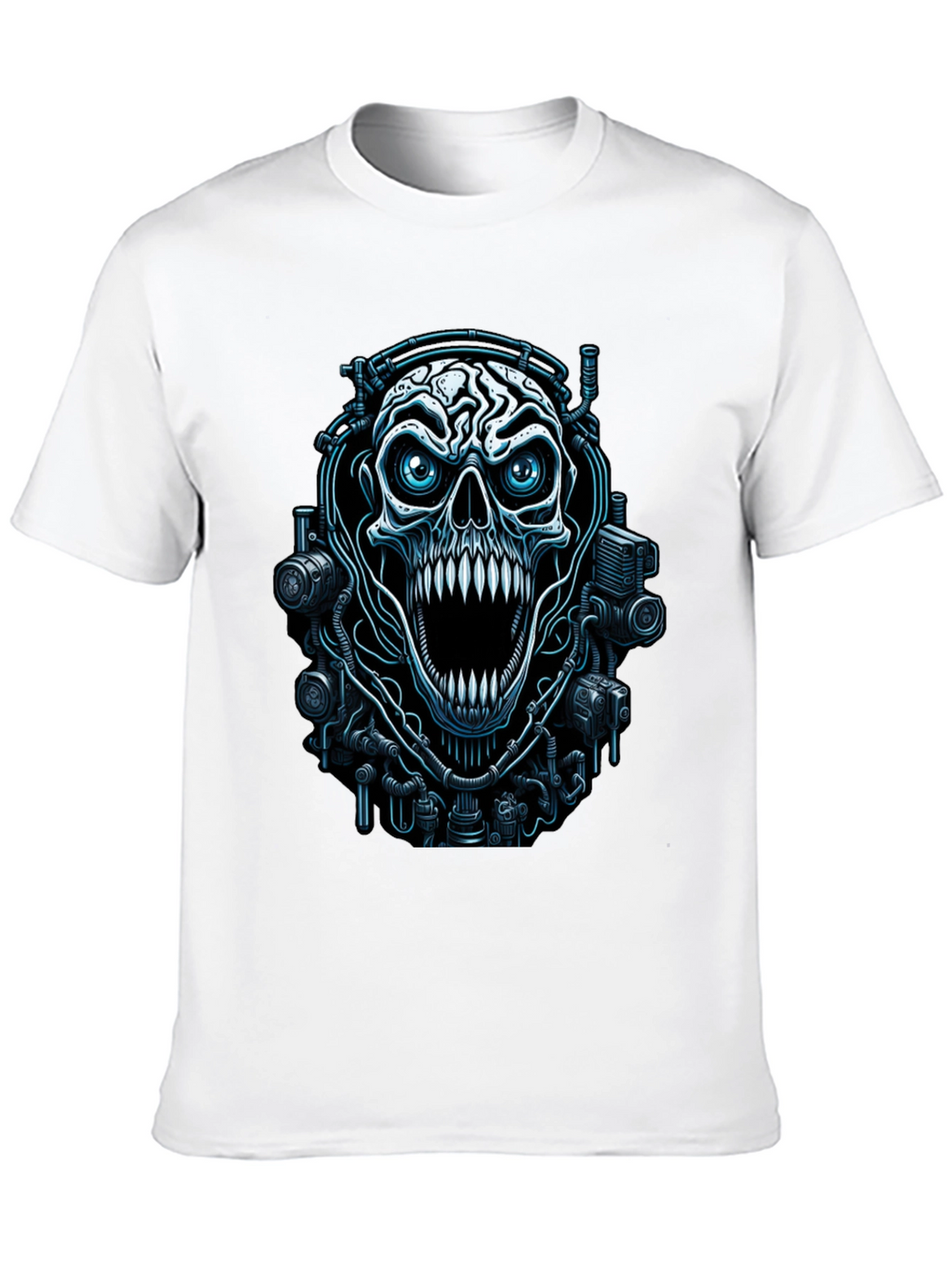 Cyber Skull Graphic Black T-Shirt