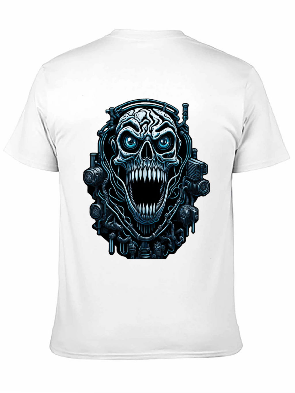 Cyber Skull Graphic Black T-Shirt
