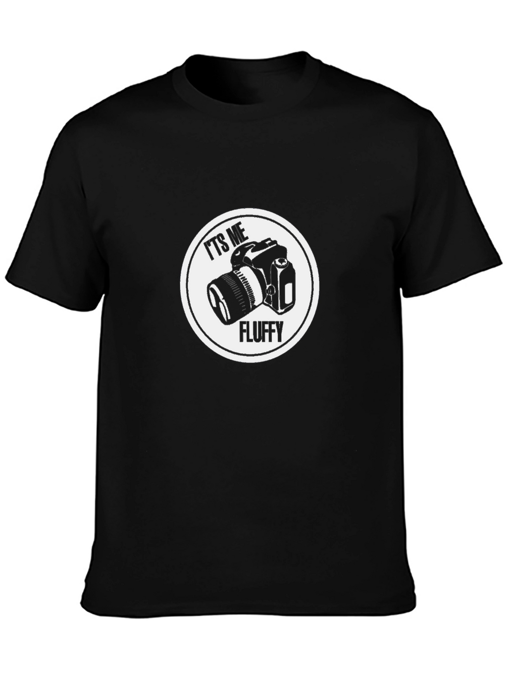 Its Me Fluffy Camera Black T-Shirt