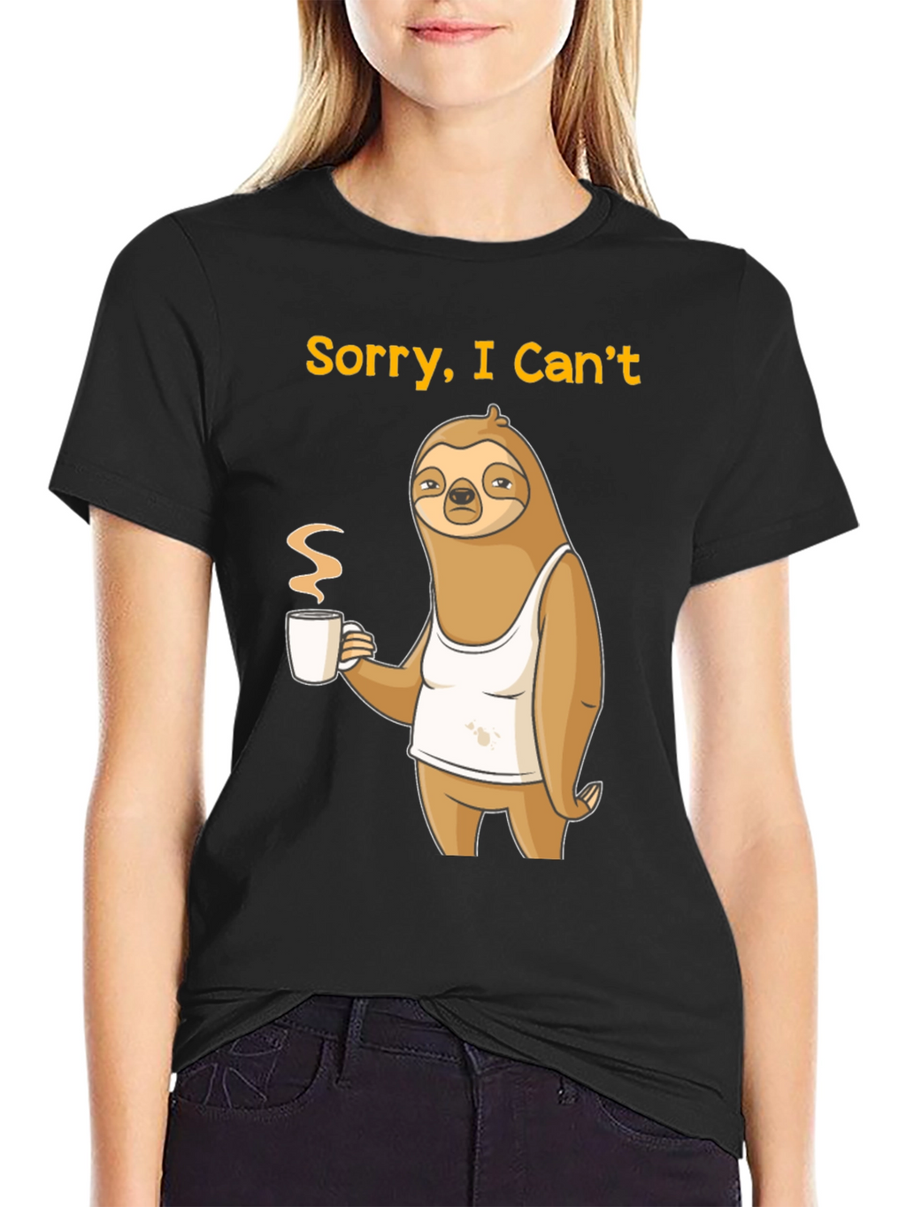 Sorry I Cant Sloth Coffee Graphic Tee