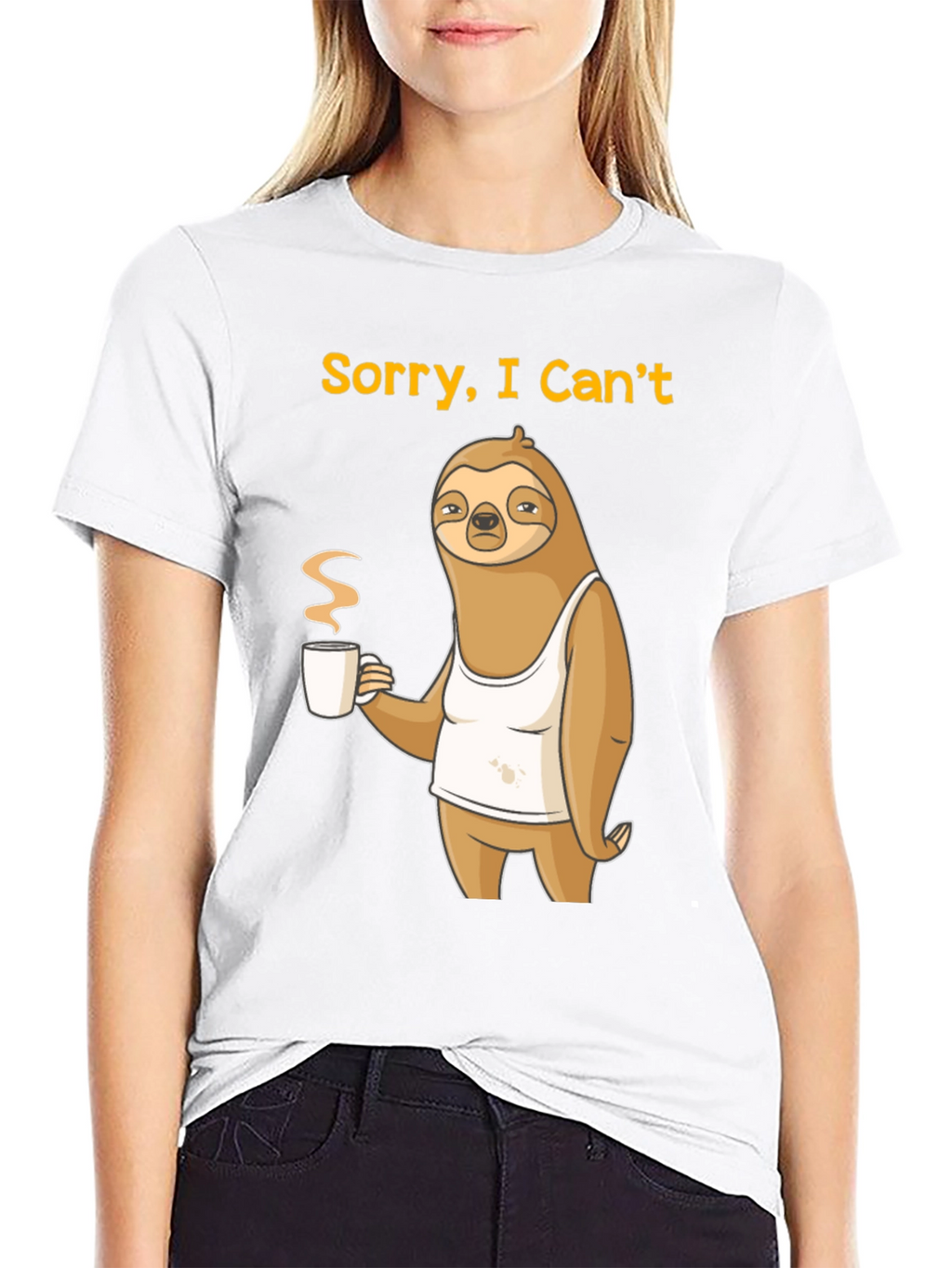 Sorry I Cant Sloth Coffee Graphic Tee