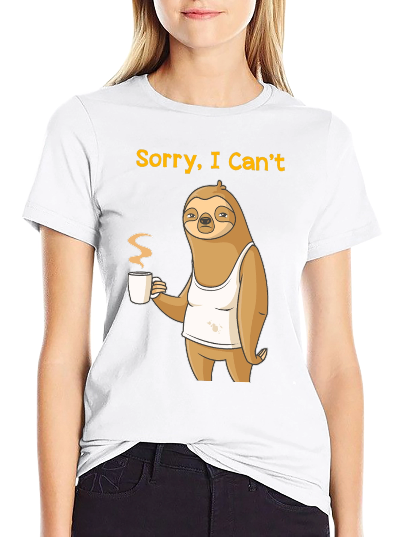 Sorry I Cant Sloth Coffee Graphic Tee