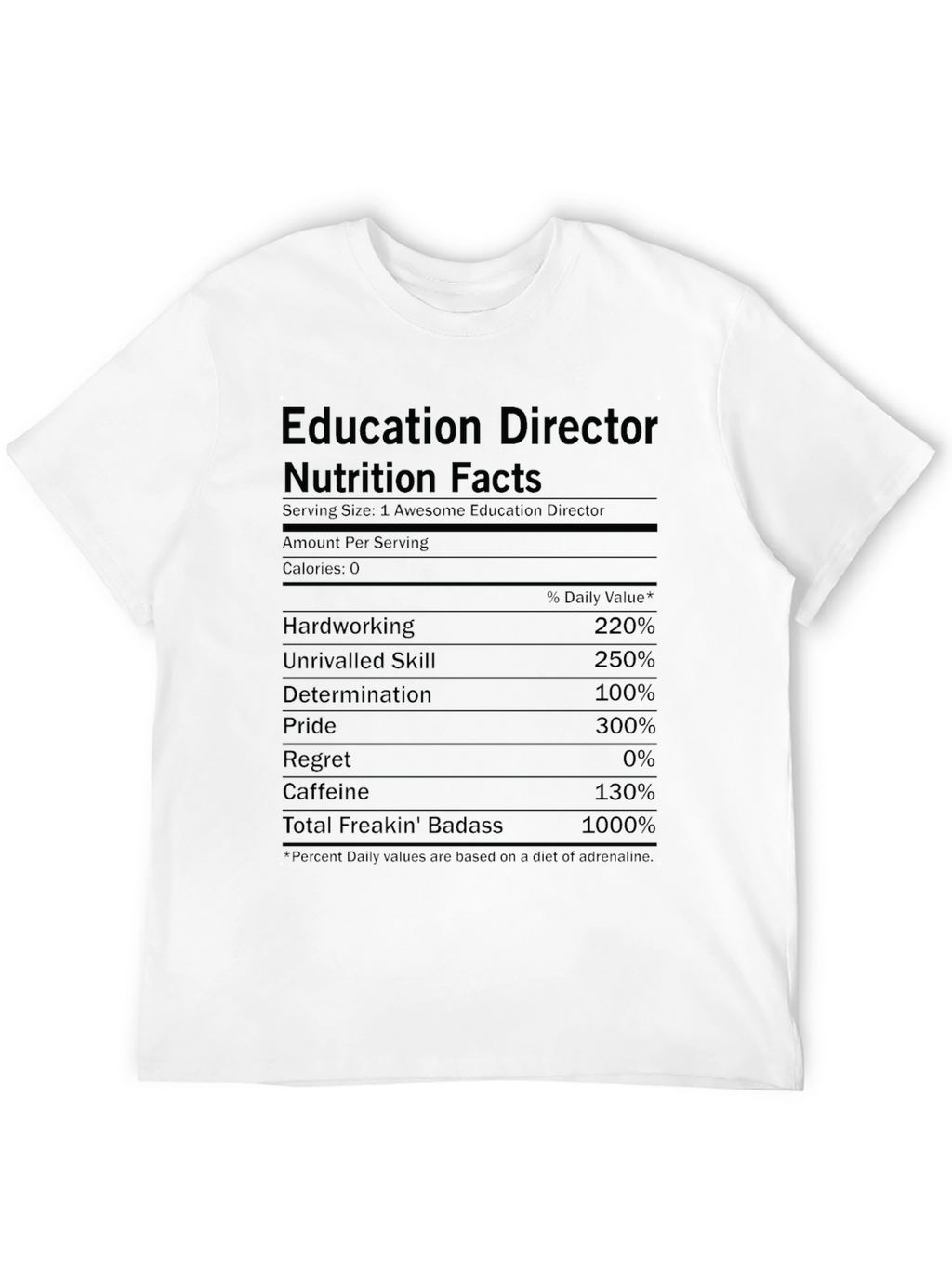 Education Director Nutrition Facts Black T-Shirt