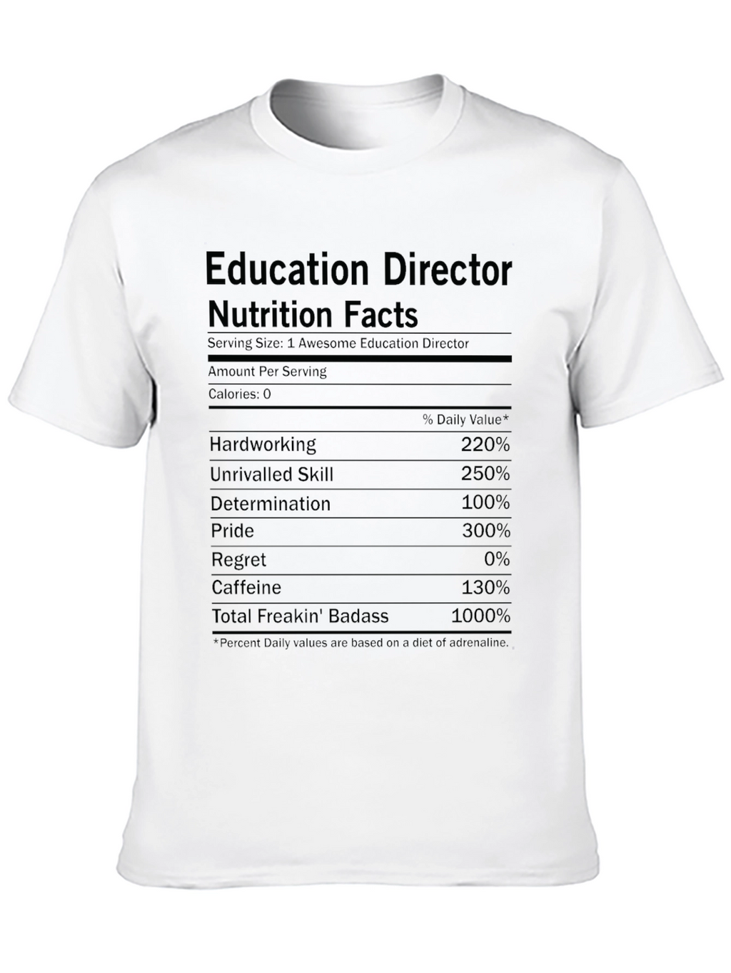 Education Director Nutrition Facts Black T-Shirt