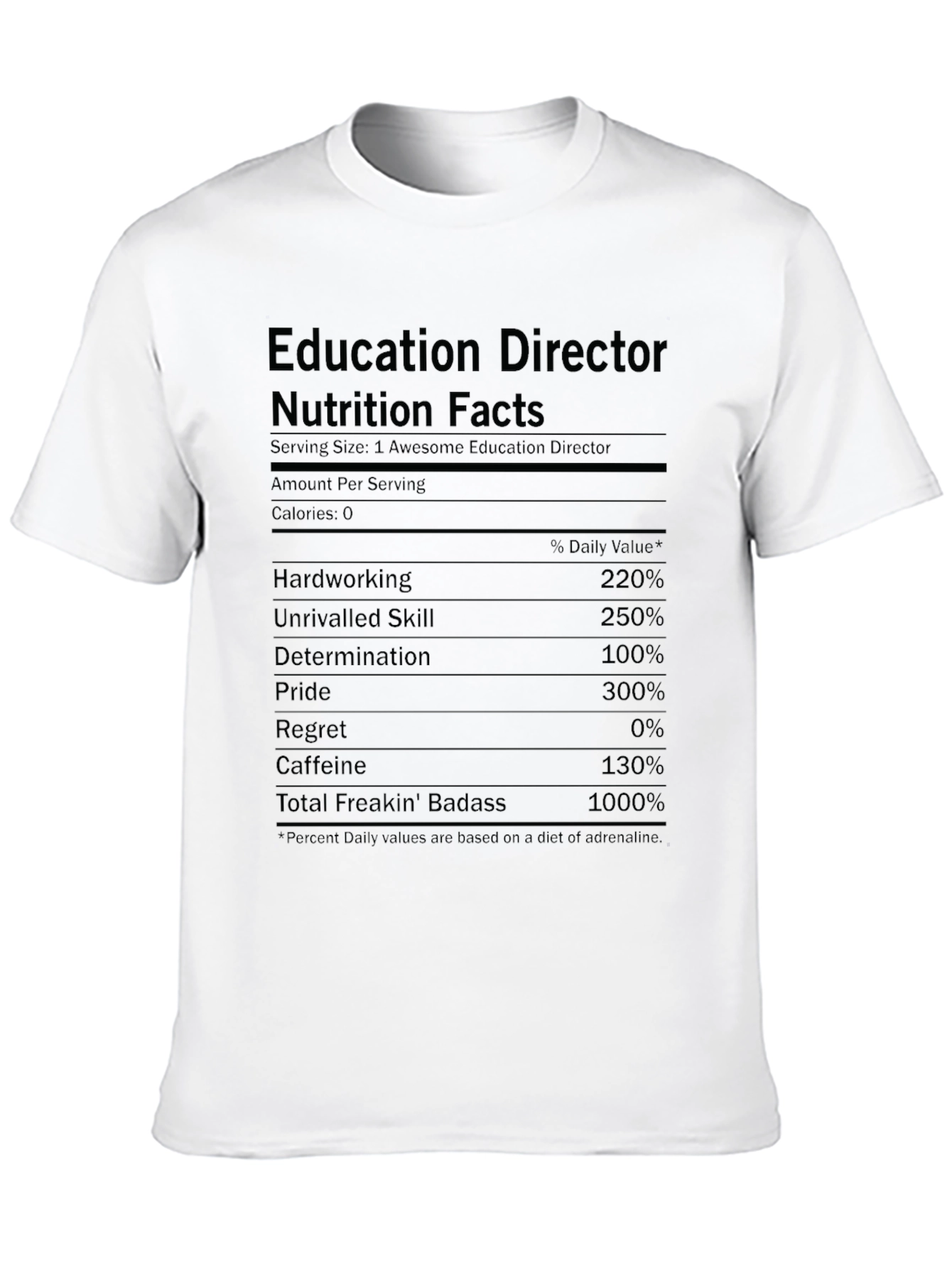 Education Director Nutrition Facts Black T-Shirt