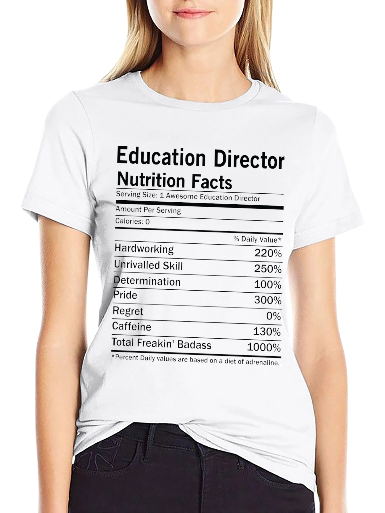 Education Director Nutrition Facts Black T-Shirt