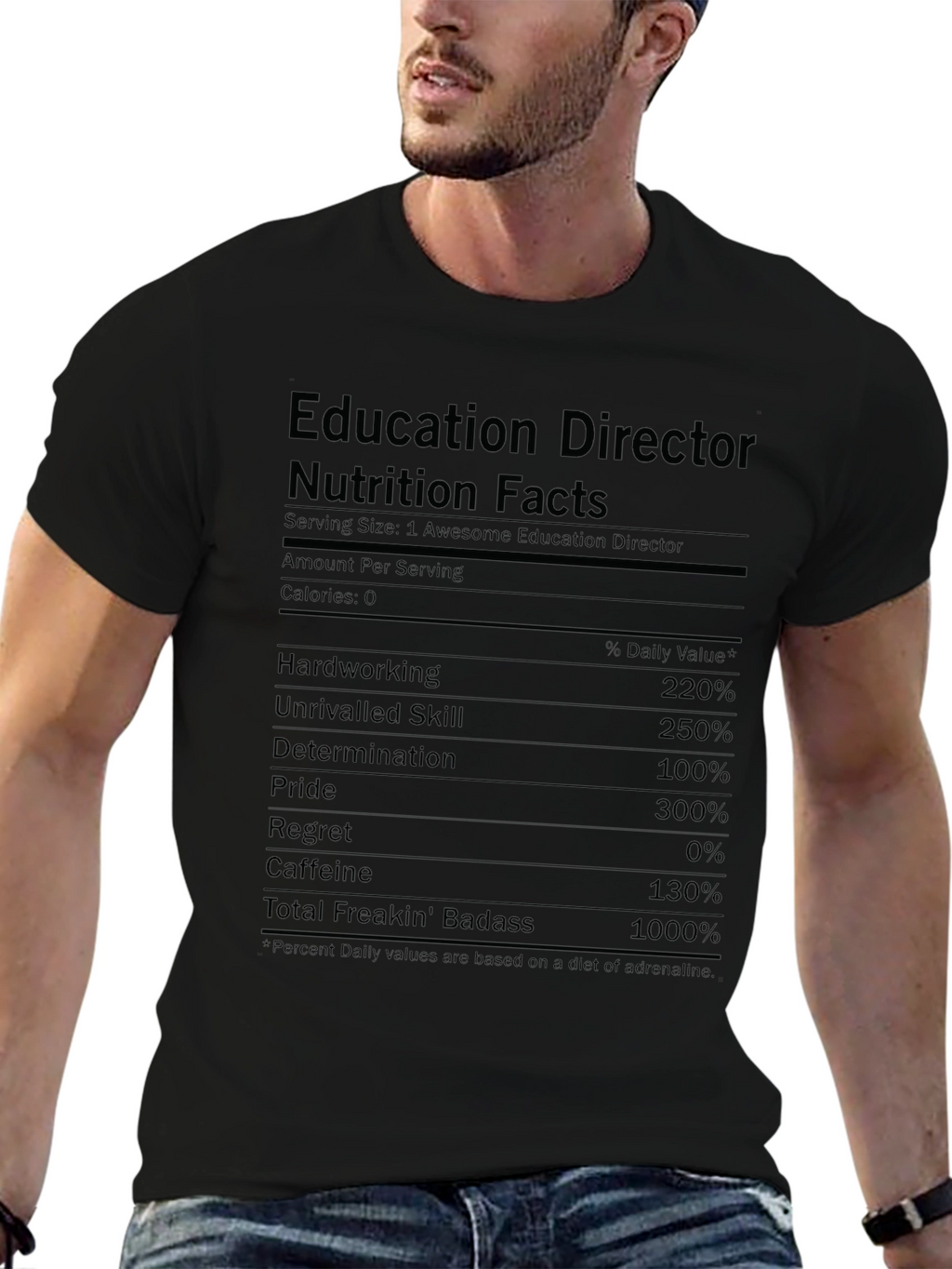 Education Director Nutrition Facts Black T-Shirt