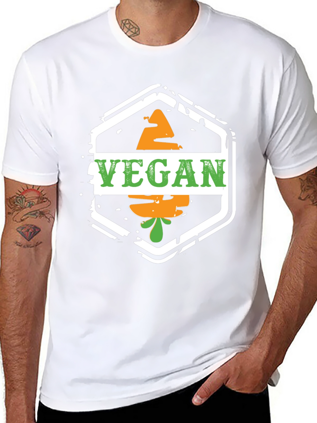 Vegan Carrot T-Shirt - Black Graphic Tee