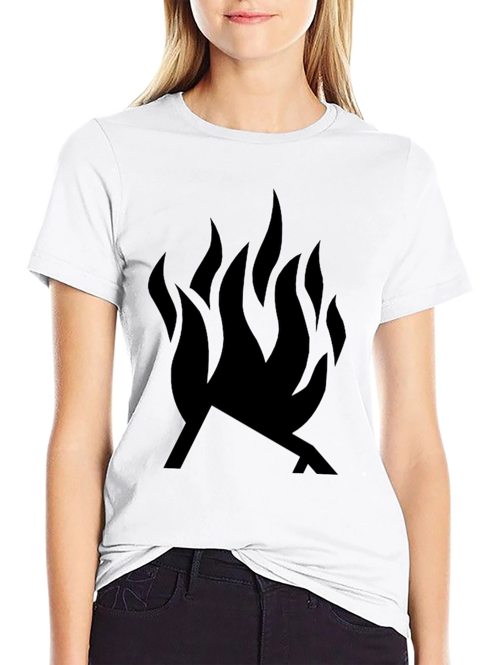 Black Tee with Campfire Graphic