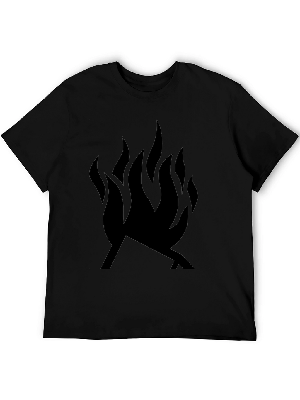 Black Tee with Campfire Graphic