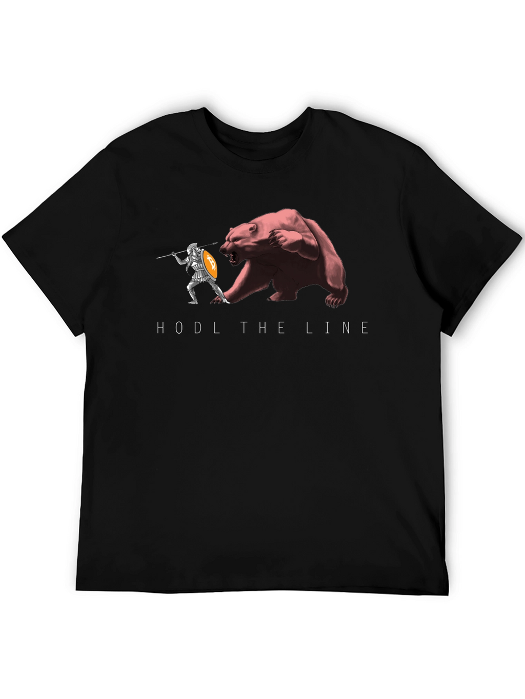HODL The Line Black T-Shirt - Crypto Warrior