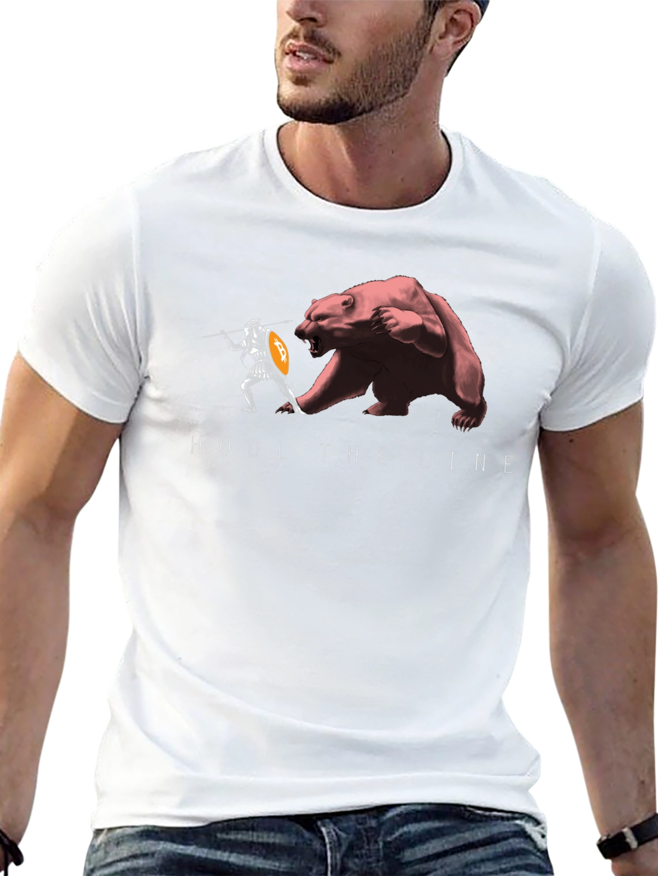 HODL The Line Black T-Shirt - Crypto Warrior