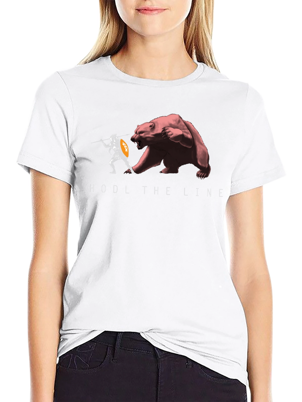 HODL The Line Black T-Shirt - Crypto Warrior