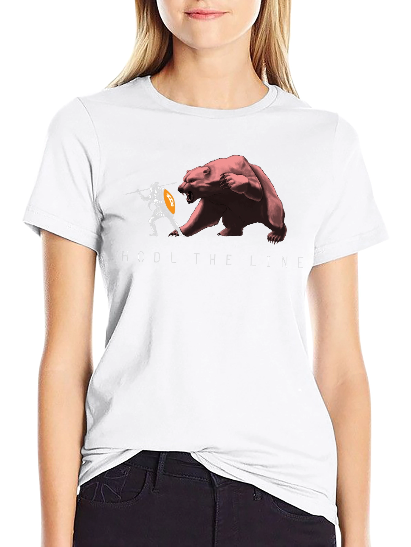 HODL The Line Black T-Shirt - Crypto Warrior